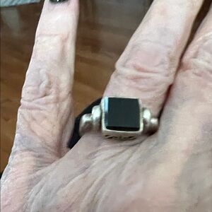 Sterling Silver Black Onyx Smart Ring
